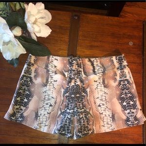 Haute Hippie Wild Snake-Print Silk Shorts Size 2